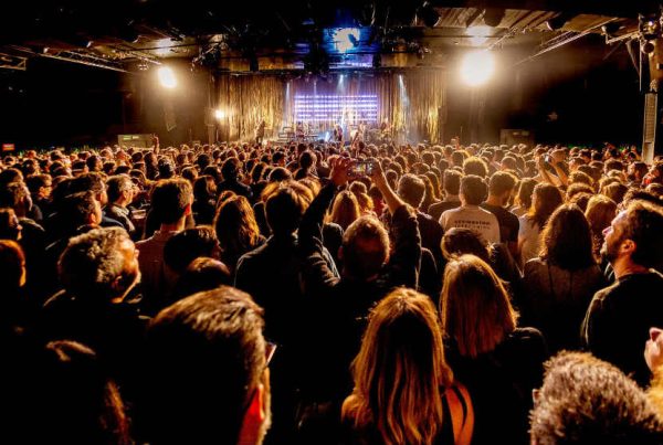 People enjoying a concert at Sala Riviera in Madrid