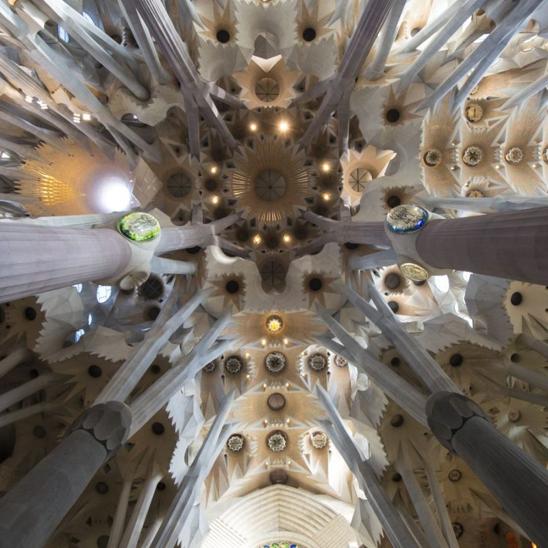 Plafond de la Sagrada Familia à Barcelone