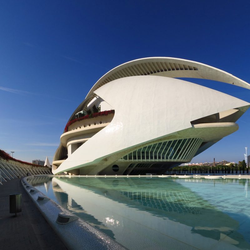 View of the Palace of Arts in the City of Arts and Sciences in Valencia