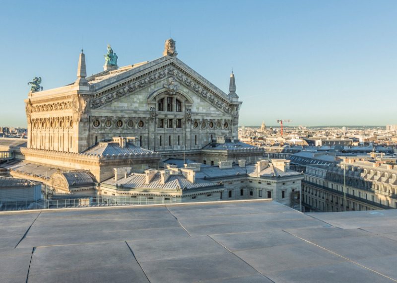 View of the Paris Opera from the rooftop of Galeries Lafayette, one of the best viewpoints in Paris